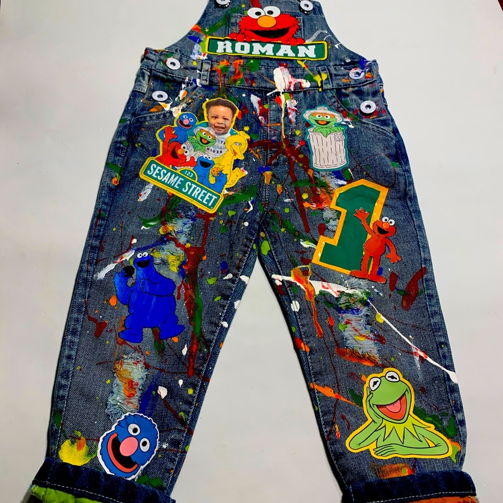 Sesame Street personalized Jean Jumper overalls